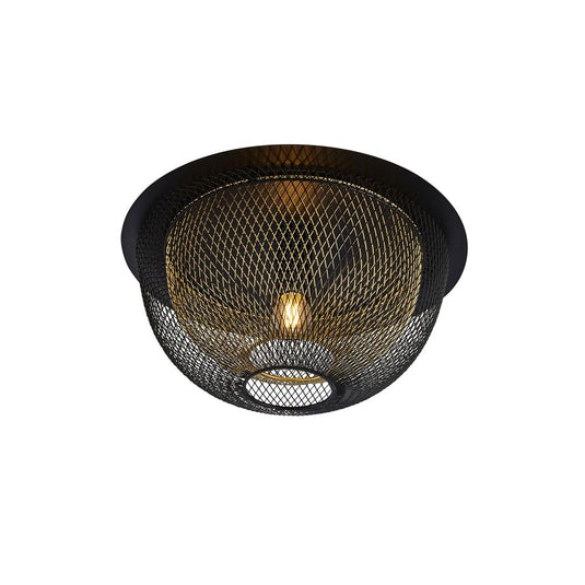 Searchlight 6840BGO Honeycomb 1Lt Double Layered Mesh Flush Fitting - Black Outer With Gold Inner - 31398