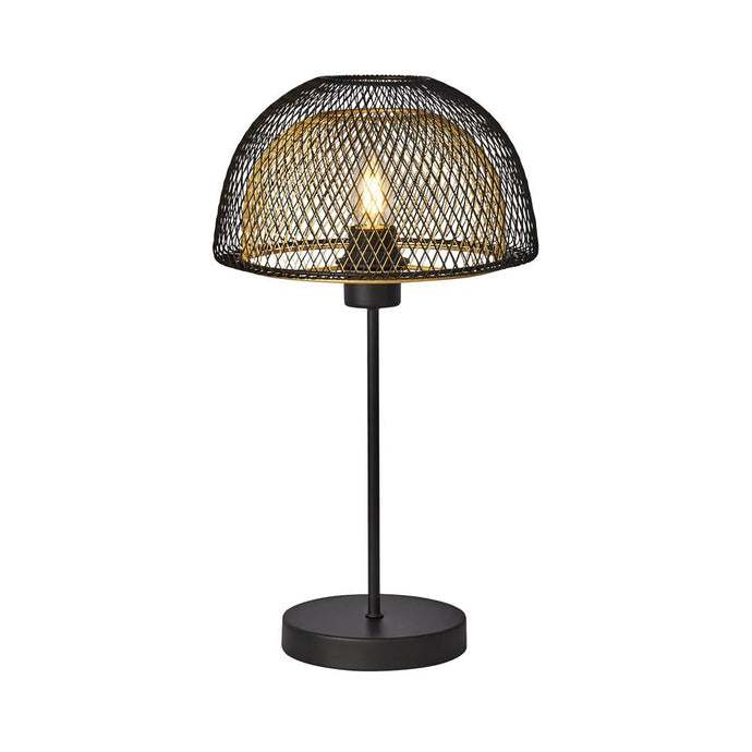 Searchlight 6848BGO Honeycomb 1Lt Double Layered Mesh Table Lamp - Black Outer With Gold Inner - 31401