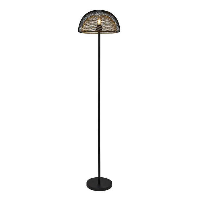 Searchlight 6849BGO Honeycomb 1Lt Double Layered Mesh Floor Lamp - Black Outer With Gold Inner - 31402