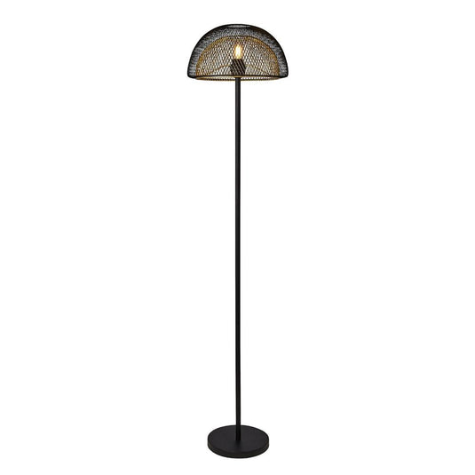 Searchlight 6849BGO Honeycomb 1Lt Double Layered Mesh Floor Lamp - Black Outer With Gold Inner - 31402