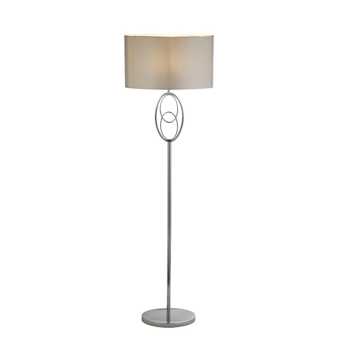 Searchlight 69042CC Loopy 1Lt Floor Lamp, Chrome With White Shade - 31407