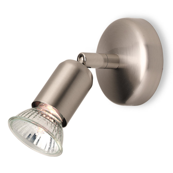 Firstlight 7001BS Runner 1 Light Brushed Steel Wall Spotlight