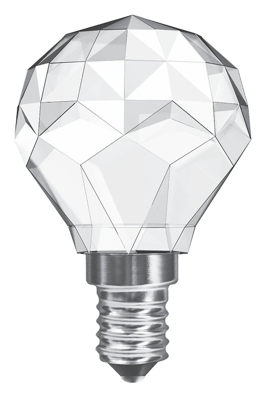 CrystaLED Ball E14 3W Natural White 4000K, 320lm, Clear Crystal Finish, 3yrs Warranty