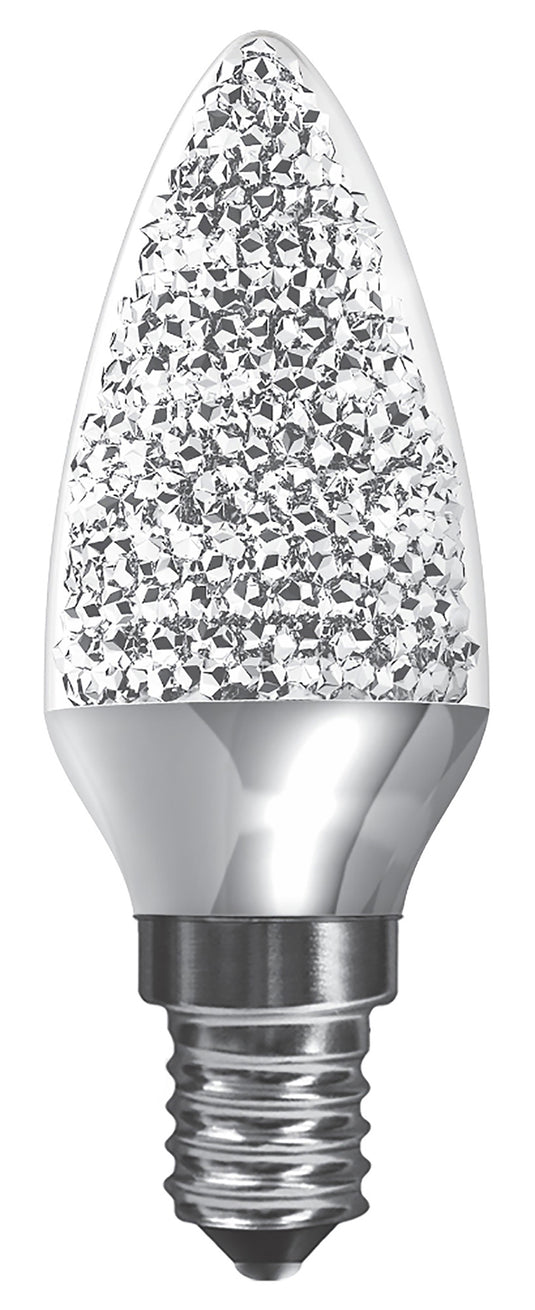 Kaleido LED Candle E14 Dimmable 3.5W Cool White 6400K, 270lm, Chrome Finish, 3yrs Warranty