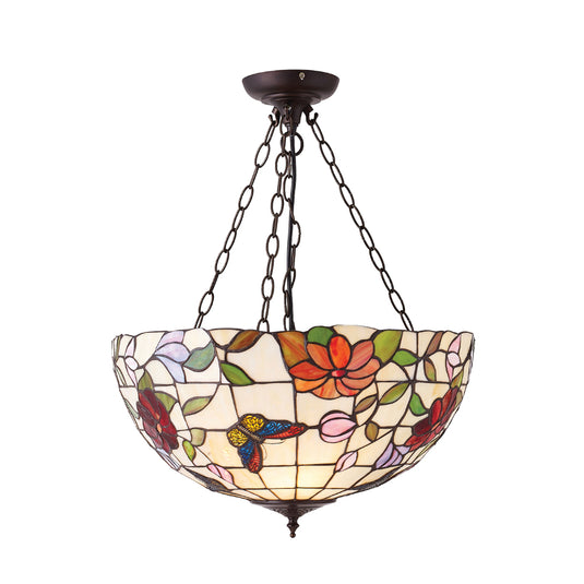 Interiors 1900 70746 Butterfly Large Inverted 3 Light Pendant