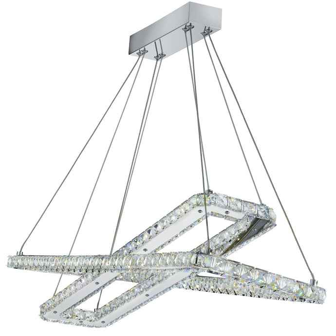 Searchlight 7123CC Clover - LED Ceiling (2 X Rectangle), Chrome, Clear Crystal Glass - 21047