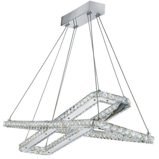 Searchlight 7123CC Clover - LED Ceiling (2 X Rectangle), Chrome, Clear Crystal Glass - 21047