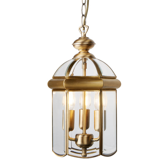 Searchlight 7133AB Bevelled Lantern Antique Brass Bevelled Glass Domed 3Lt - 1625