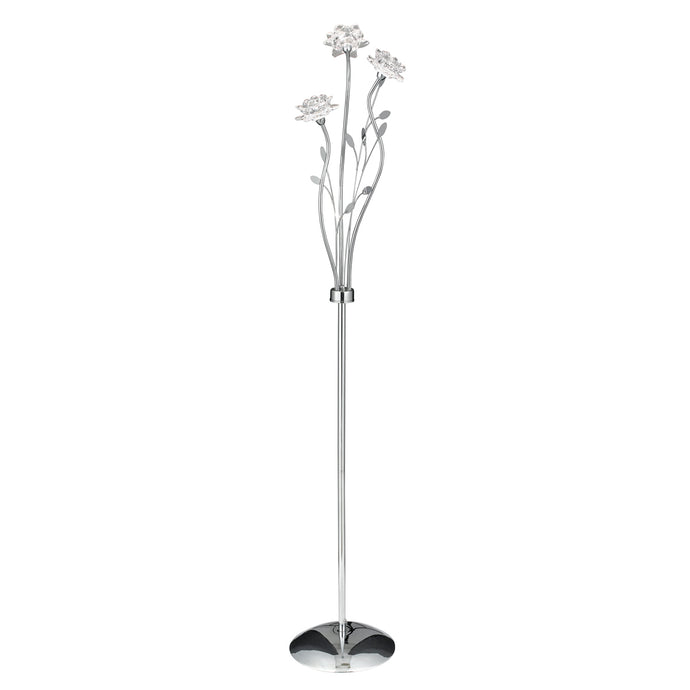 Searchlight 7283CC Bellis - 3Lt Floor Lamp, Chrome, Clear Flower Glass - 23456