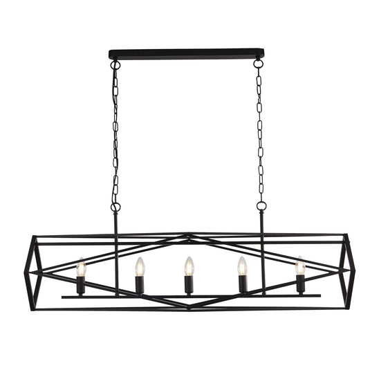 Searchlight 7335-5BK Chassis 5Lt Black Pendant - 31445