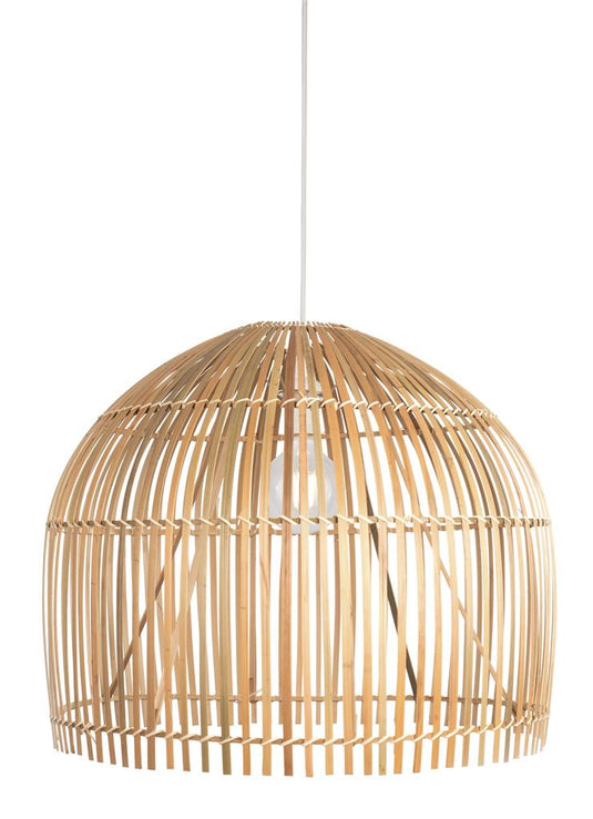 Searchlight 7400CW Bali 1Lt Pendant,  Bamboo Shade With Black Suspension - 31451