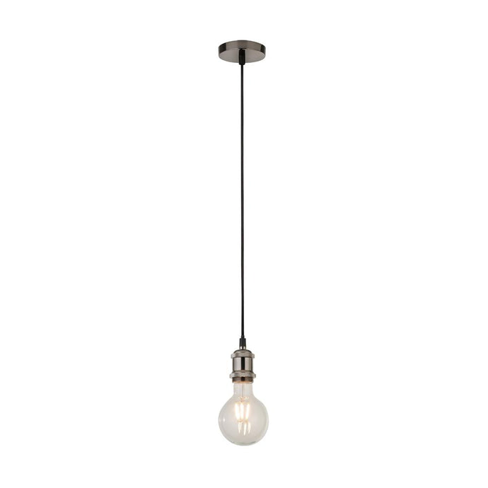 Searchlight 7461SS Satin Silver 1Lt Cable Suspension With 1.5Mtr Black Textile Cable (Lamp Not Included) - 25201