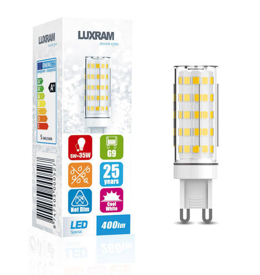 Pixy LED G9 5W 4000K Natural White, 400lm Non-Flickering, Clear Finish, 3yrs Warranty