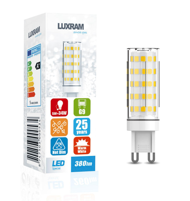 Pixy LED G9 Dimmable 4W 6000K Cool White, 370lm, Clear Finish, 3yrs Warranty