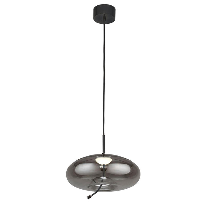 Searchlight 75131-1SM Lisbon 1Lt LED Pendant,Black And Smoked Glass - 31463