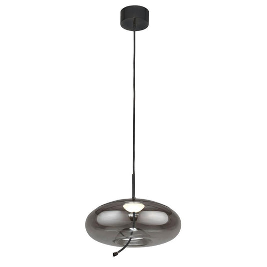 Searchlight 75131-1SM Lisbon 1Lt LED Pendant,Black And Smoked Glass - 31463