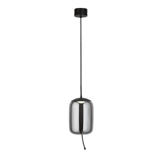Searchlight 75132-1SM Lisbon 1Lt LED Pendant,Black And Smoked Glass - 31465