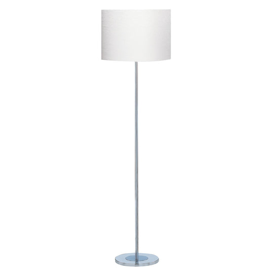 Searchlight 7550CC Carter Floor Lamp - Chrome Round Base Ivory  Drum Shade - 25365
