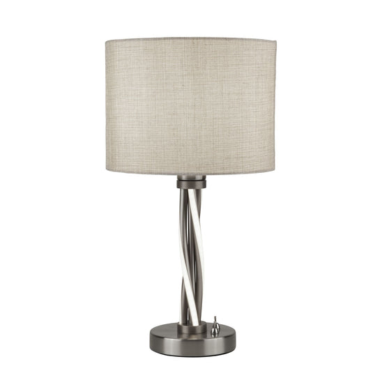 Searchlight 7564SS Vegas LED Twist Table Light, Satin Silver - 31468
