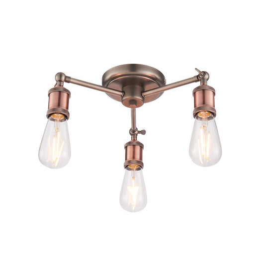 Endon Lighting 76124 Hal 3lt Semi flush - 33800