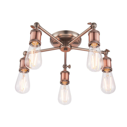 Endon Lighting 76336 Hal 5lt Semi flush - 33837
