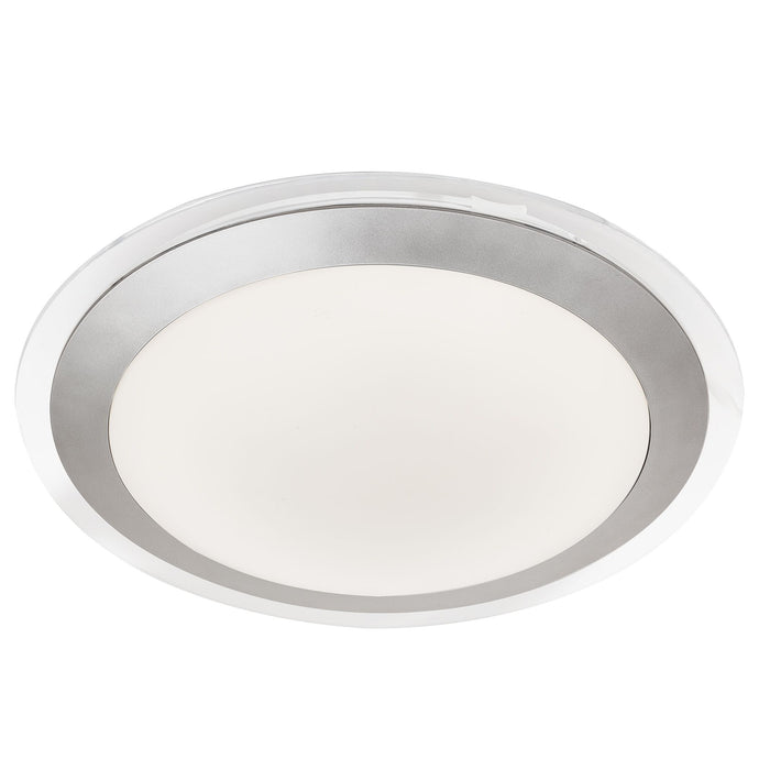 Searchlight 7684-33SI Chester Bathroom Flush LED IP44 , Clear & Silver, White Shade - 20495