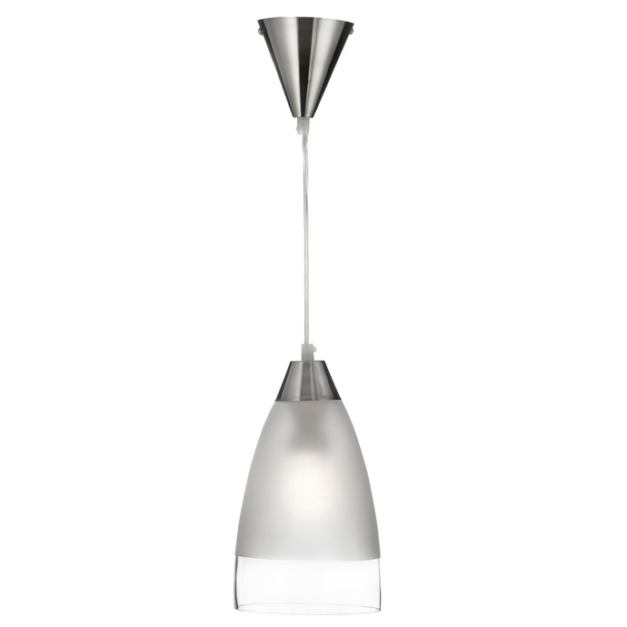 Searchlight 7702 Metal & Glass Pendant - Dome Clear/Sanded Band + Susp - 31481