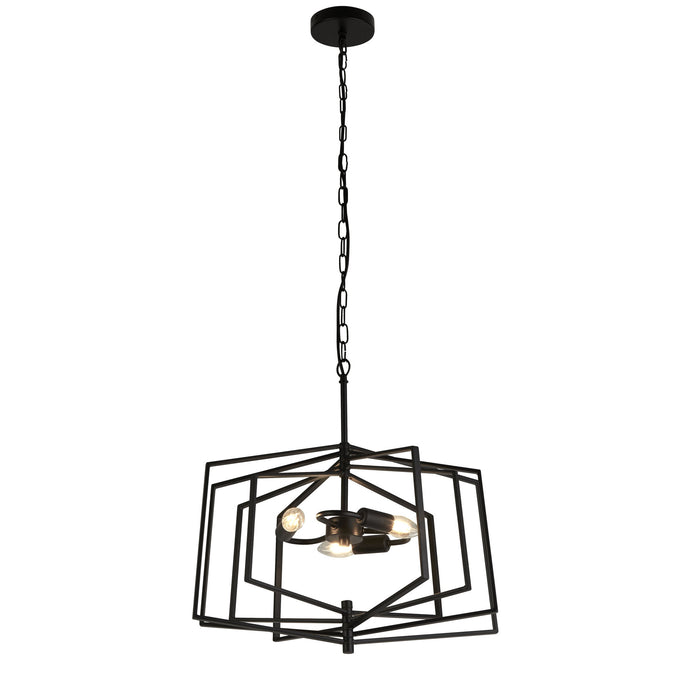 Searchlight 7793BK Slinky 3Lt Metal Adjustable Matt Black Pendant - 31485