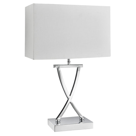 Searchlight 7923CC Club Table Lamp, Chrome, White Rectangle Shade - 31495