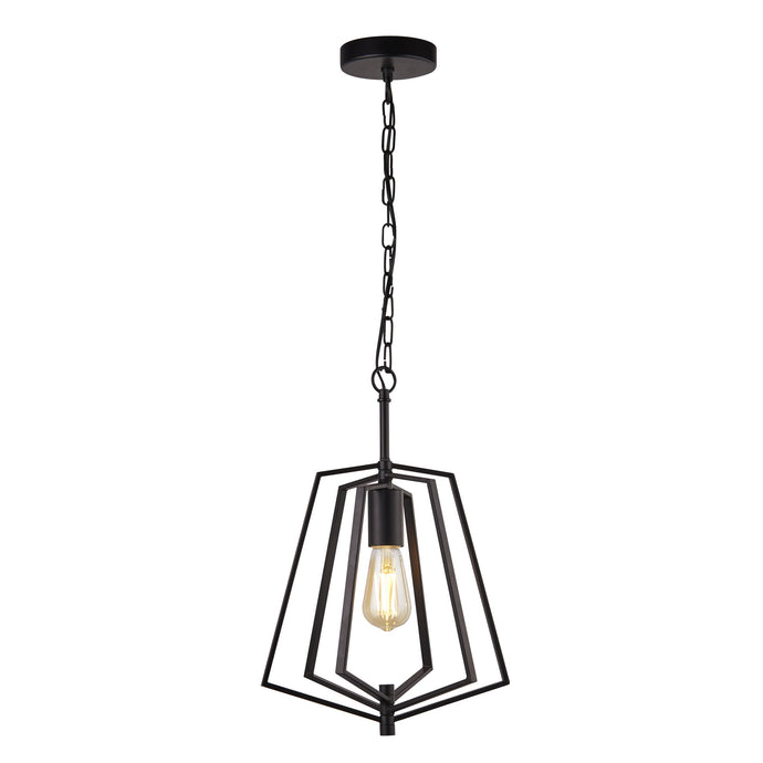 Searchlight 7971BK Slinky 1Lt  Metal Adjustable Matt Black Pendant - 31500