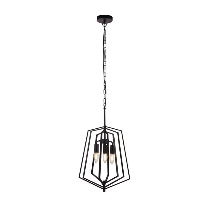 Searchlight 7973BK Slinky 3Lt  Metal Adjustable Matt Black Pendant - 31501