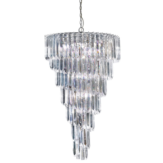 Searchlight 7999-9CC Sigma 9Lt Chrome Chandelier With Clear Acrylic Rods - 31502