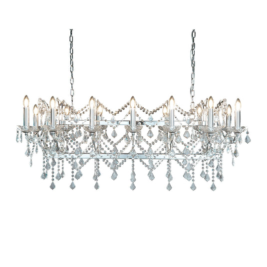 Searchlight 80614-14CC Florence 14Lt Pendant Bar, Clear Crystal, Chrome - 31511