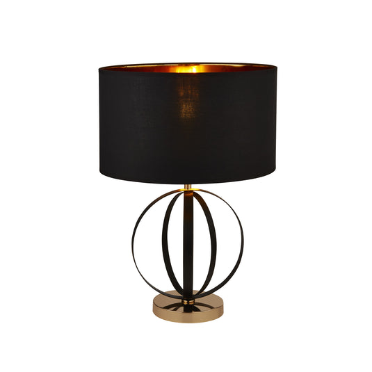 Searchlight 8072BGO Hazel Table Lamp With Black Shade, Gold Inner - 26599