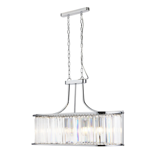 Searchlight 8095-5CC Victoria 5Lt Oval Pendant, Chrome With Crystal Glass - 31522