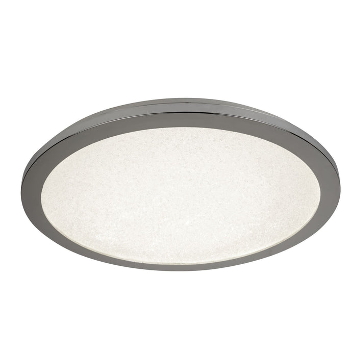 Searchlight 8100-30CC LED Flush Ceiling Light, Dia 30Cm, Chrome And Crystal Sand, IP44 - 24492
