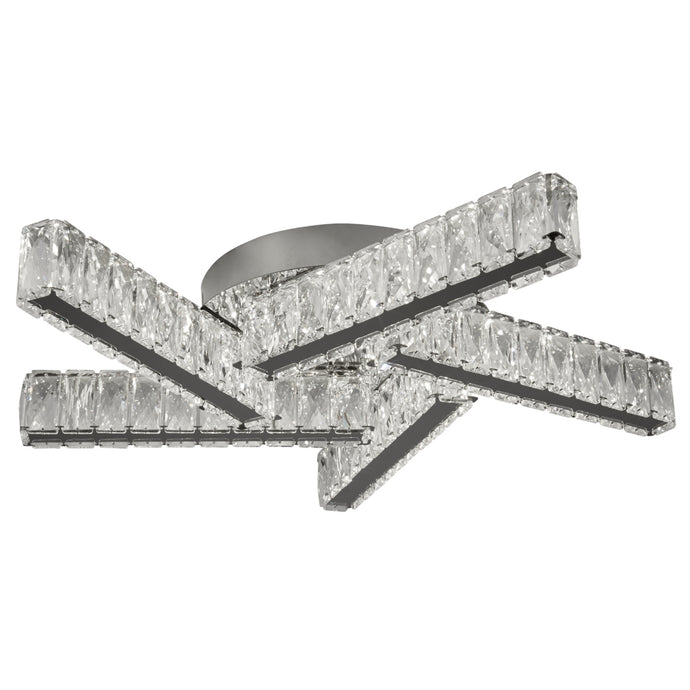 Searchlight 8125-5CC Clover - 5Lt LED Ceiling Flush, Clear Crystal, Chrome - 22686