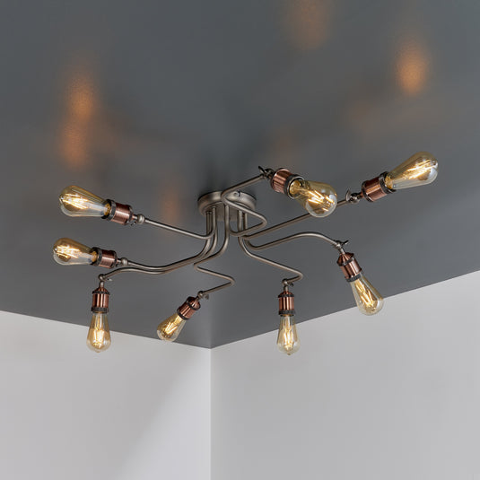 Endon Lighting 81610 Hal 8lt Semi flush - 34084