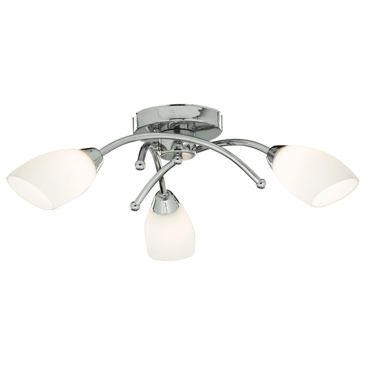 Searchlight 8183-3CC Opera 3Lt Chrome Flush With Opal Glass - 15290