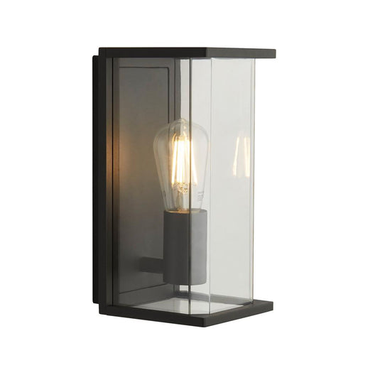 Searchlight 8208GY 1Lt - E27 -  Outdoor Boxed Wall/Porch Light - Dark Grey With Clear Glass - 31536