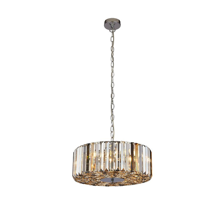 Searchlight 82101-4CC Chapeau 4Lt Chrome Pendant With Amber, Smoke And Clear Glass Crystals - 31538
