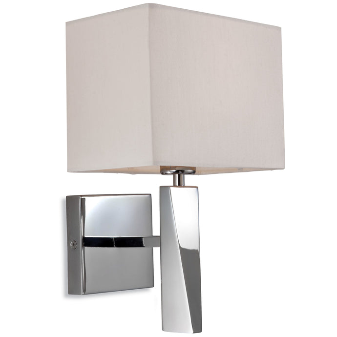 Firstlight 8225PST Mansion 1 Light Polished Stainless Steel & Cream Wall Light