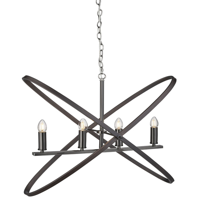 Searchlight 8244-4PW Hoopla 4Lt Pendant, Pewter - 31544