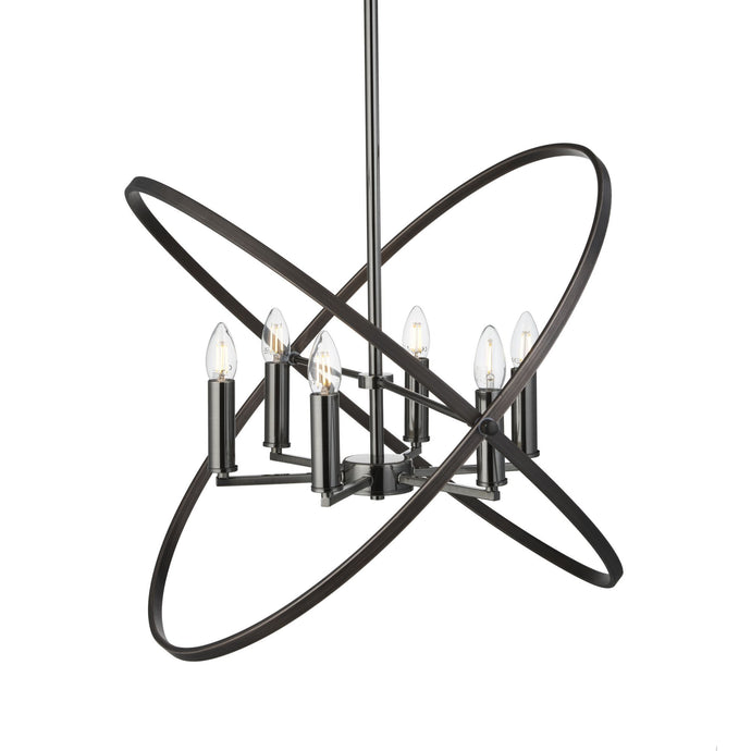 Searchlight 8246-6PW Hoopla 6Lt Pendant, Pewter - 31546
