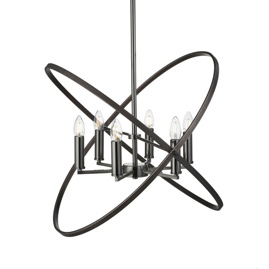 Searchlight 8246-6PW Hoopla 6Lt Pendant, Pewter - 31546