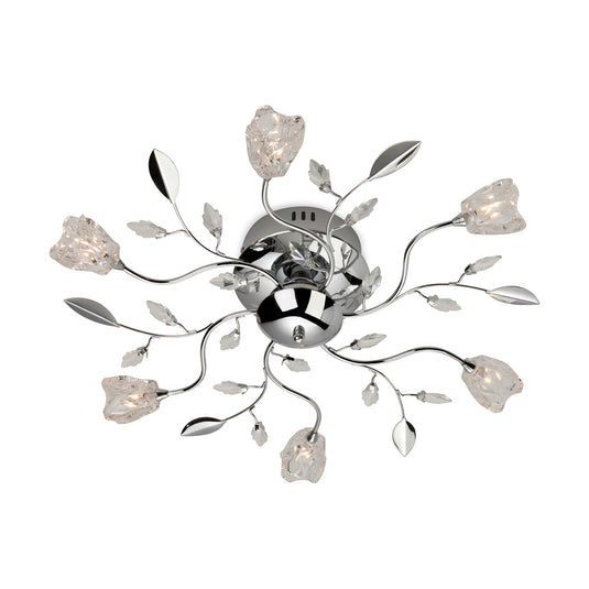 Firstlight 8361CH Cindy 6 Light Polished Chrome Semi Flush Ceiling Light