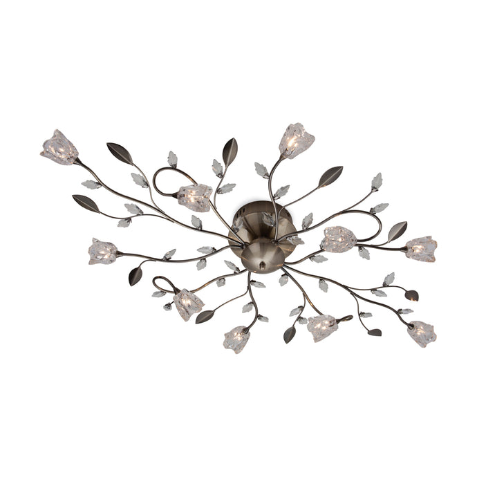 Firstlight 8362AB Cindy 10 Light Antique Brass Semi Flush Ceiling Light