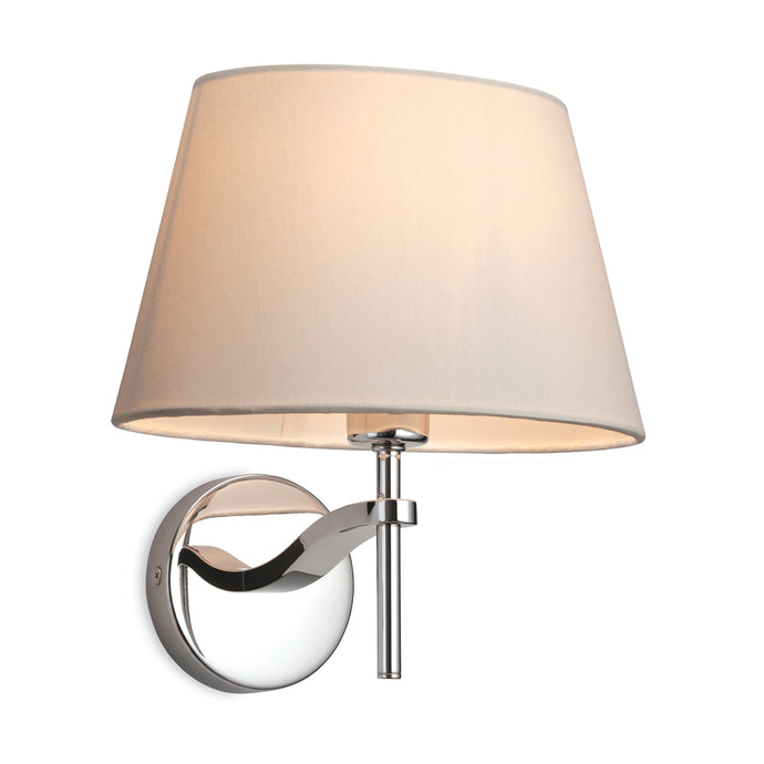 Firstlight 8369CR Princess 1 Light Polished Stainless Steel & Cream Wall Light