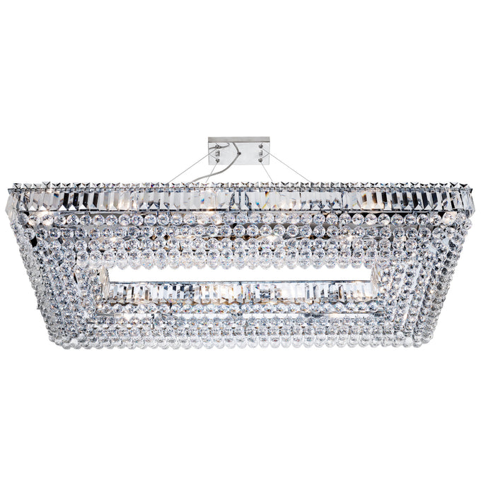 Searchlight 8382CC Vesuvius -  26Lt Rectangle Crystal Ceiling, Chrome, Clear Coffin Drop Trim & Ball Drops - 31562