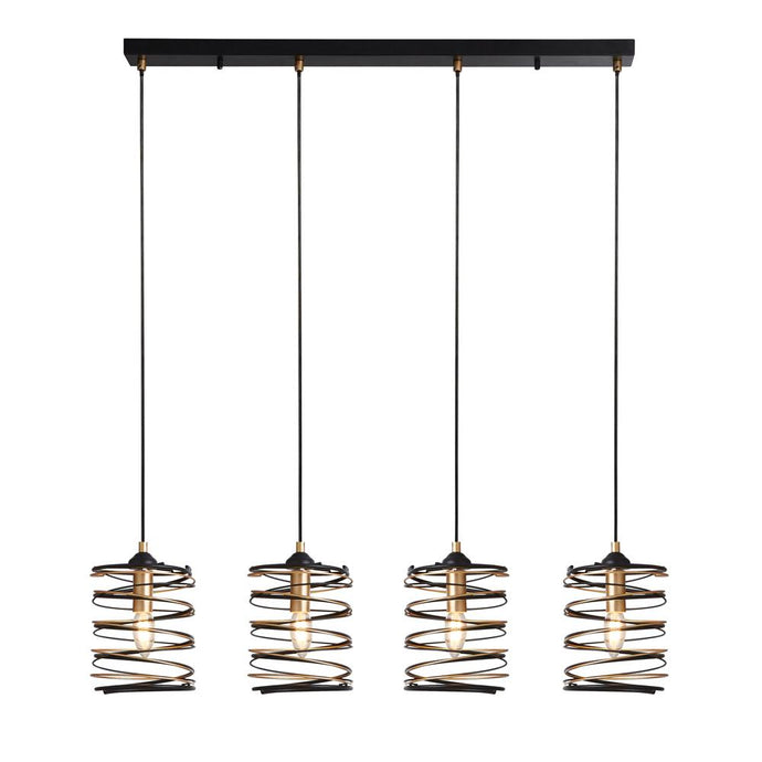 Searchlight 85583-4BGO Spring 4Lt Bar Pendant, Black And Gold - 31577